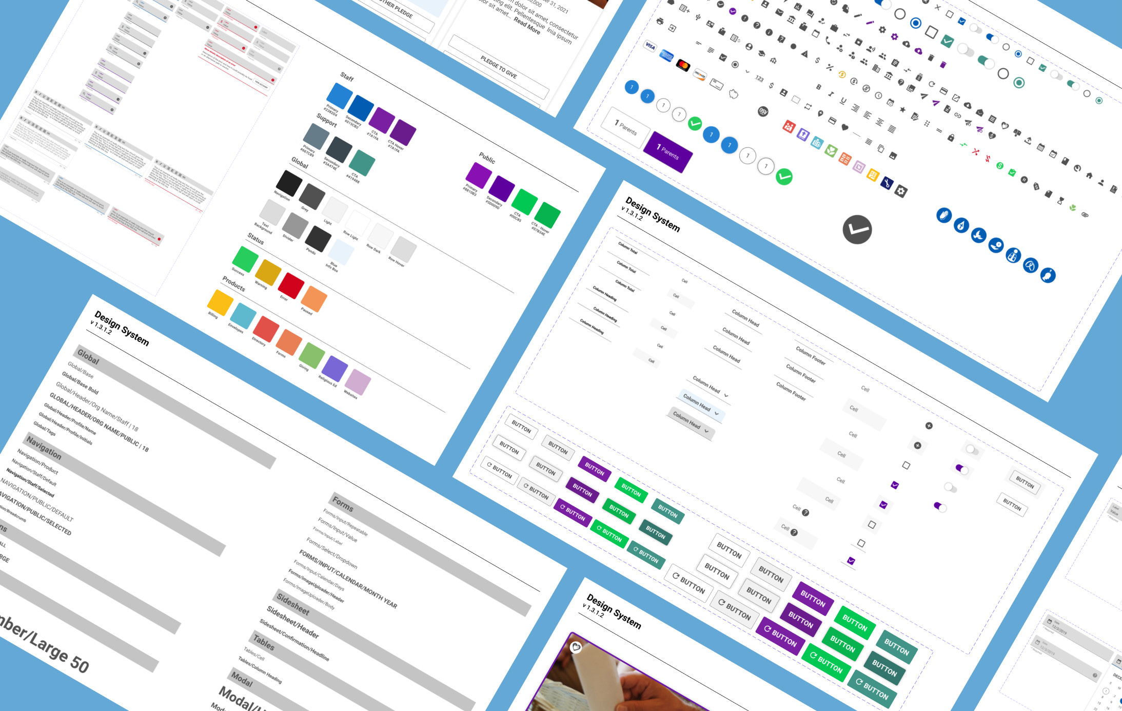 Collage of system design pages