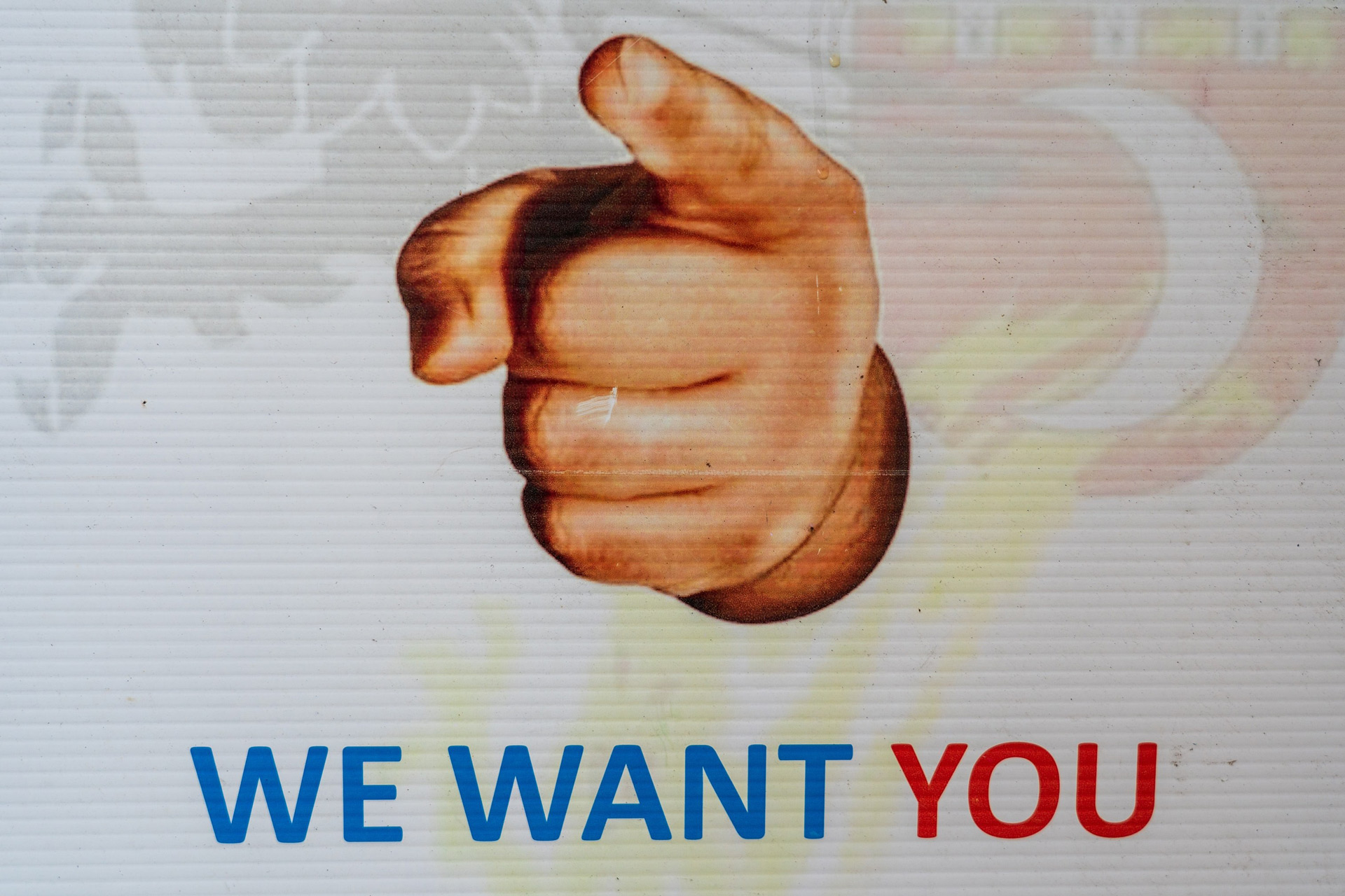 graphic of We Want You typography